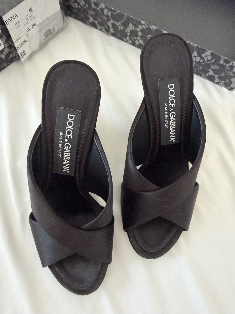 Dolce & Gabbana Black Crisscross Mule Slides - Picture 8 of 17